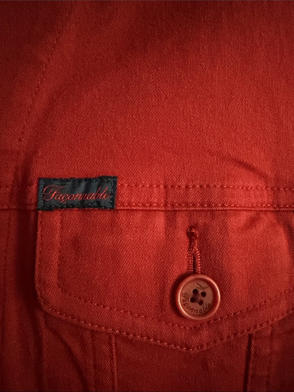 Faconnable women’s vintage red denim classic jacket, size L - Picture 3 of 4